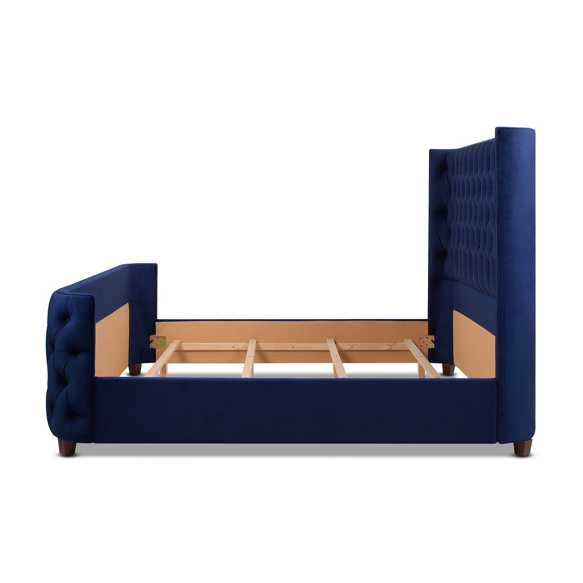 Tufted Panel Bed with Wingback Headboard and Footboard - Multiple Colors