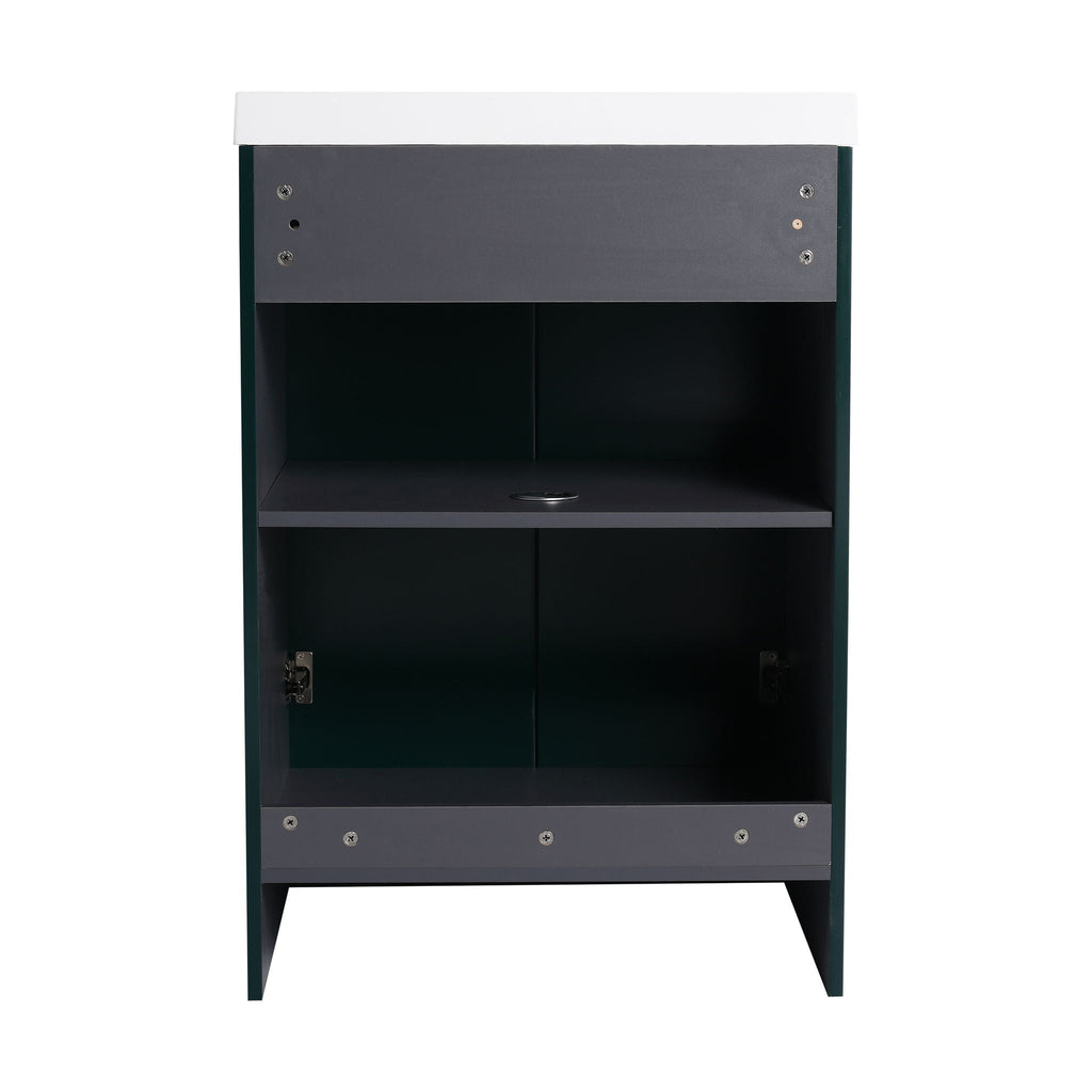 Modern Freestanding Bathroom Vanity with Soft Close Cabinet Doors - Pearl Silver, White, or Dark Green