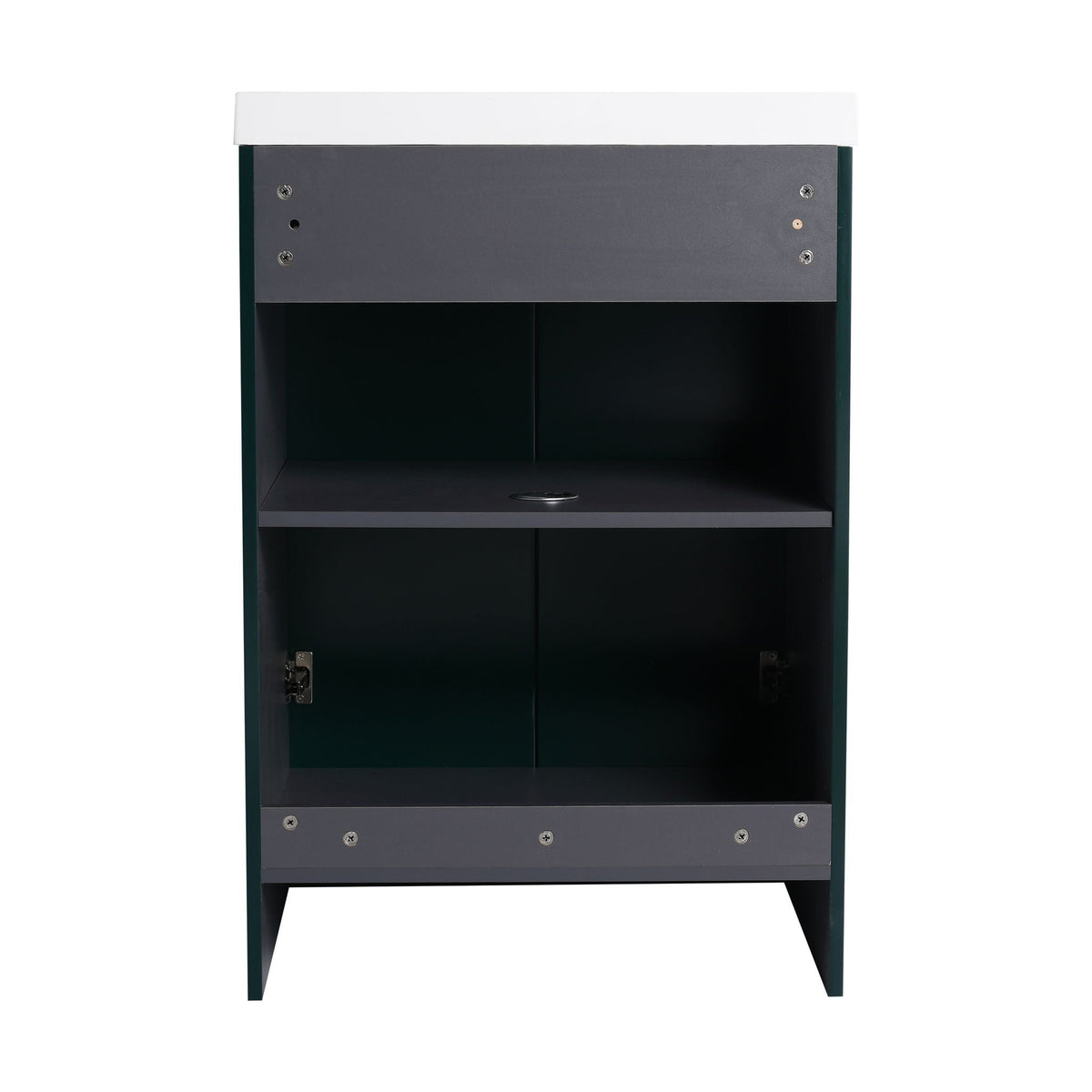 Modern Freestanding Bathroom Vanity with Soft Close Cabinet Doors - Pearl Silver, White, or Dark Green