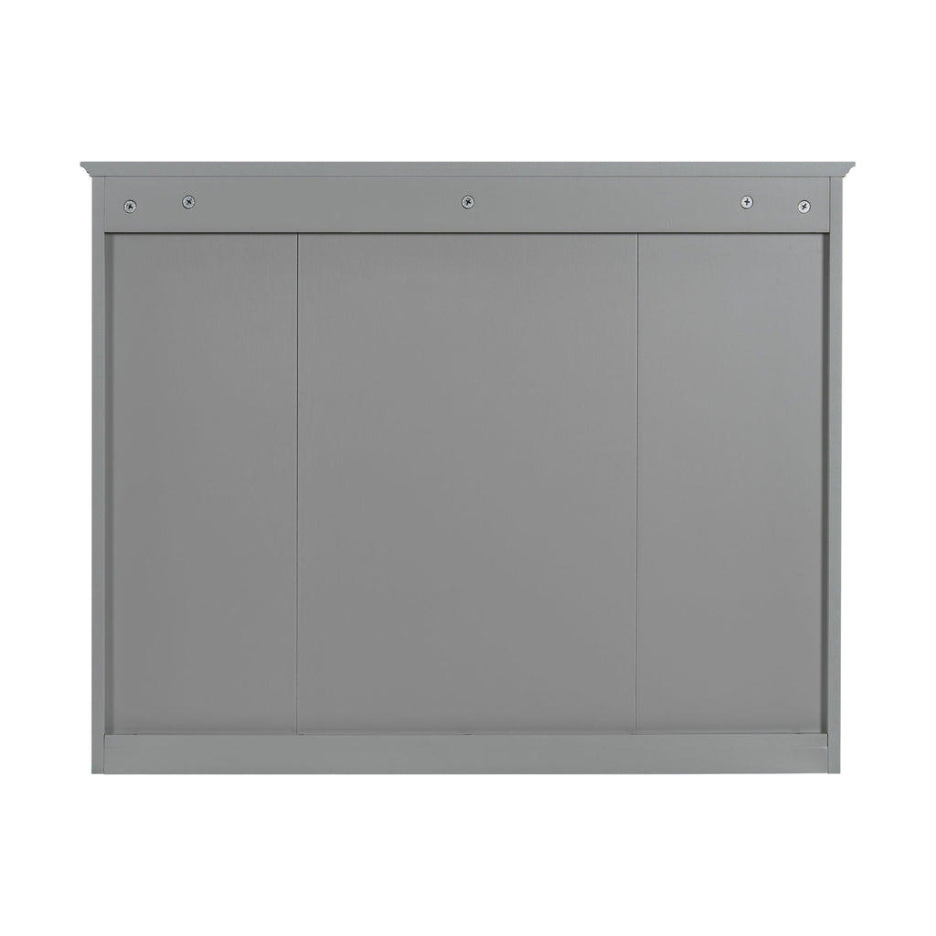 Wall Mounted Medicine Cabinet With Mirror, Storage Cabinet Featuring 6 Open Shelves And Adjustable Interior