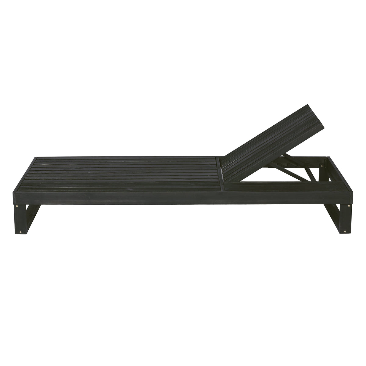 Black Acacia Wood Chaise Lounge