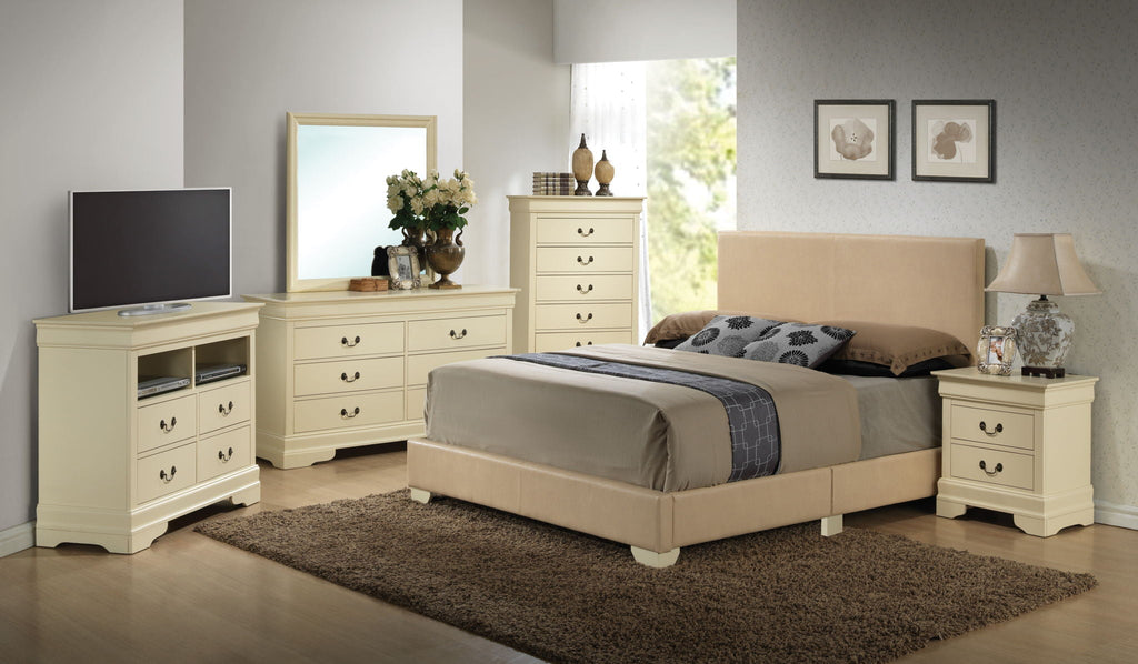 Elegant Platform Bed with Upholstered Finish - Multiple Colors
