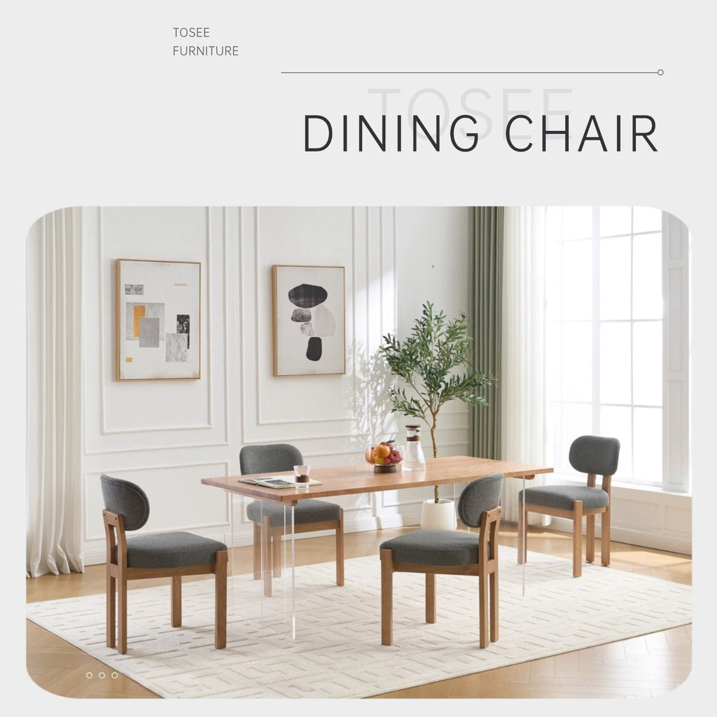 Dining Chairs with Ergonomic Backrest and Adjustable Feet - Set of 2