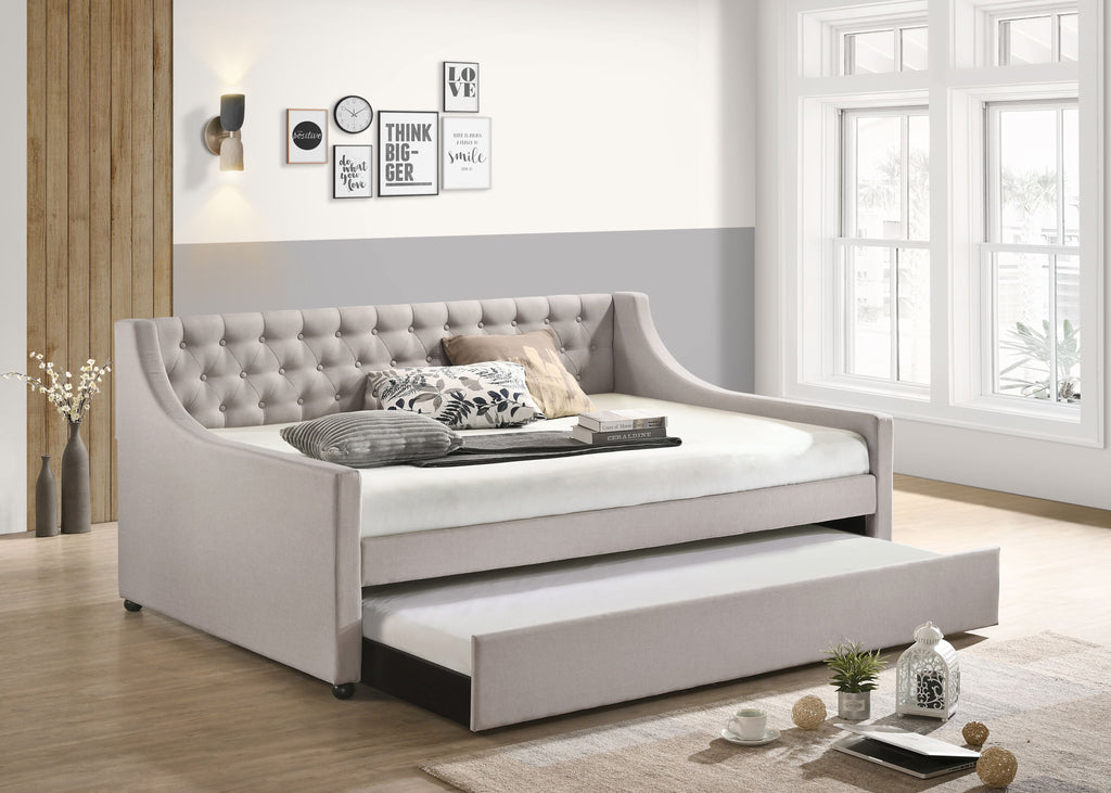 Lianna Fog Fabric Full Daybed & Twin Trundle