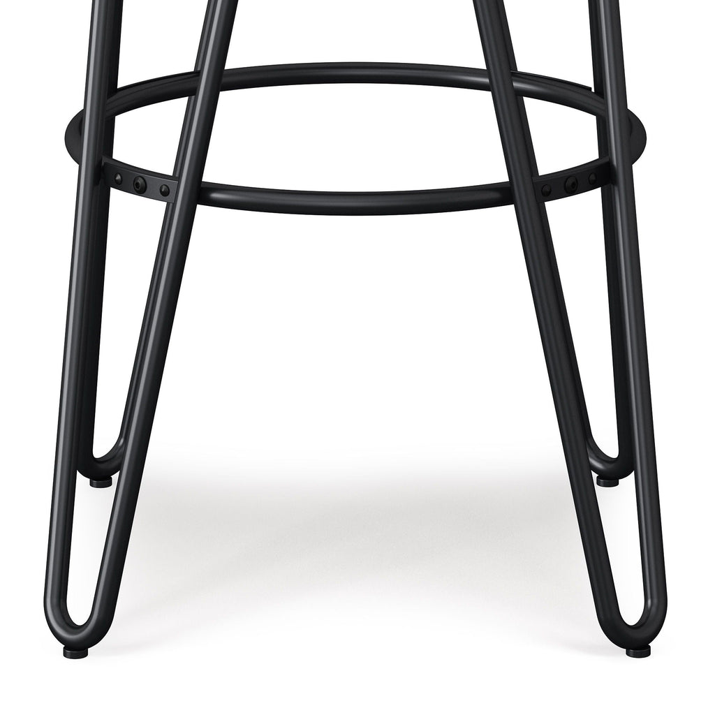Multifunctional Metal Counter Height Stool with Solid Wood Seat - Dark Brown or Beige