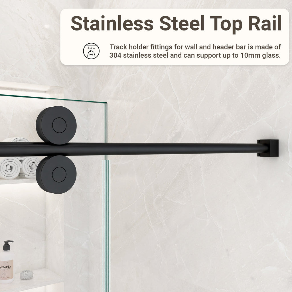 56-60"W x 72"H Frameless Single Sliding Shower Door