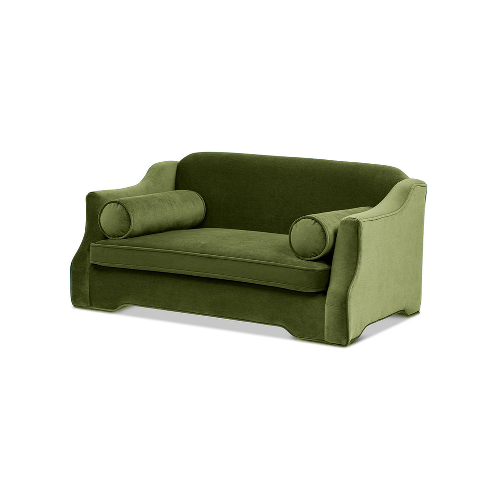 Paloma 35.5" Dog Sofa Bed with Supportive Curved Arms - Olive