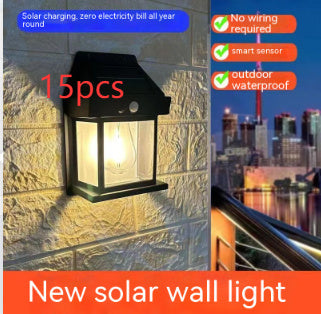 Outdoor Solar  Waterproof Tungsten Induction Garden Wall Lamp
