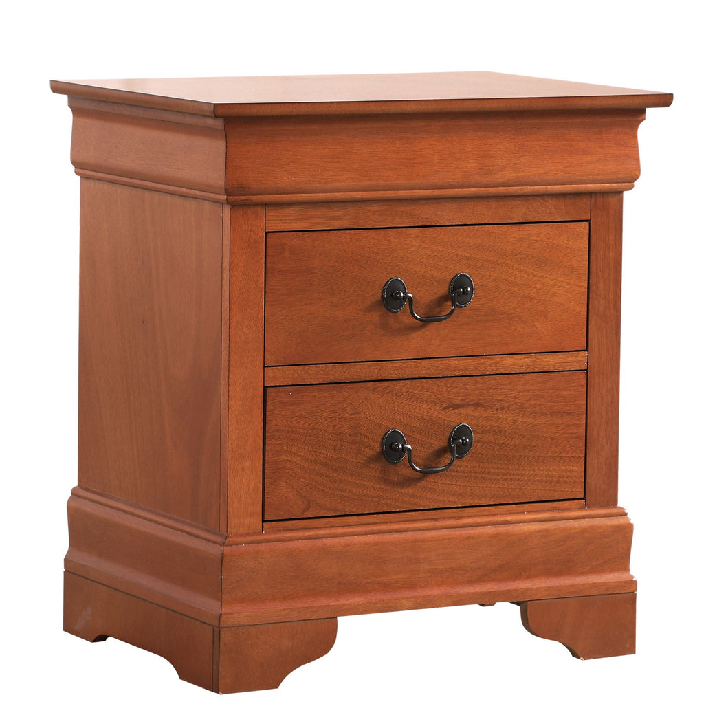 Louis Phillipe Wood Nightstand with Storage Drawers - Multiple Colors