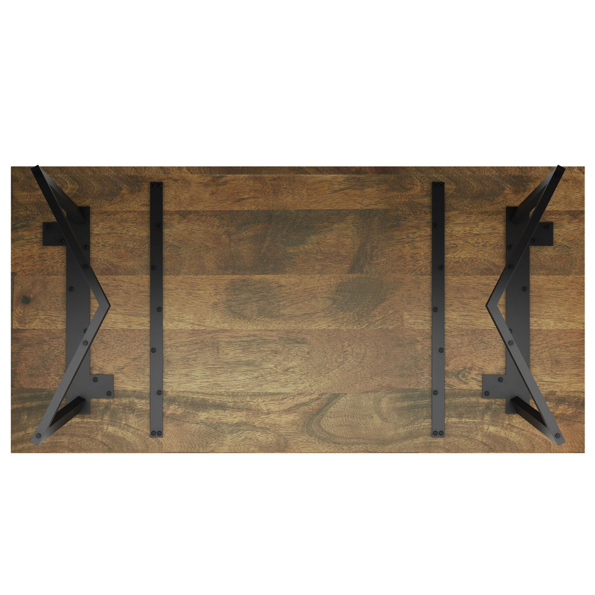 Watkins Dining Table with Solid Mango Wood Top - Dark Brown or Light Brown