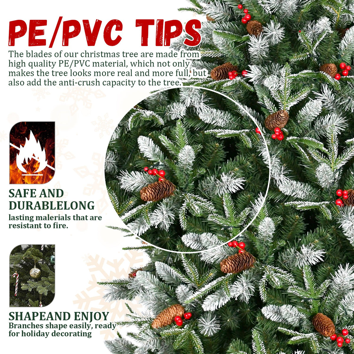 7FT Christmas Tree with 2178 Tips - Full PVC Holiday Decor