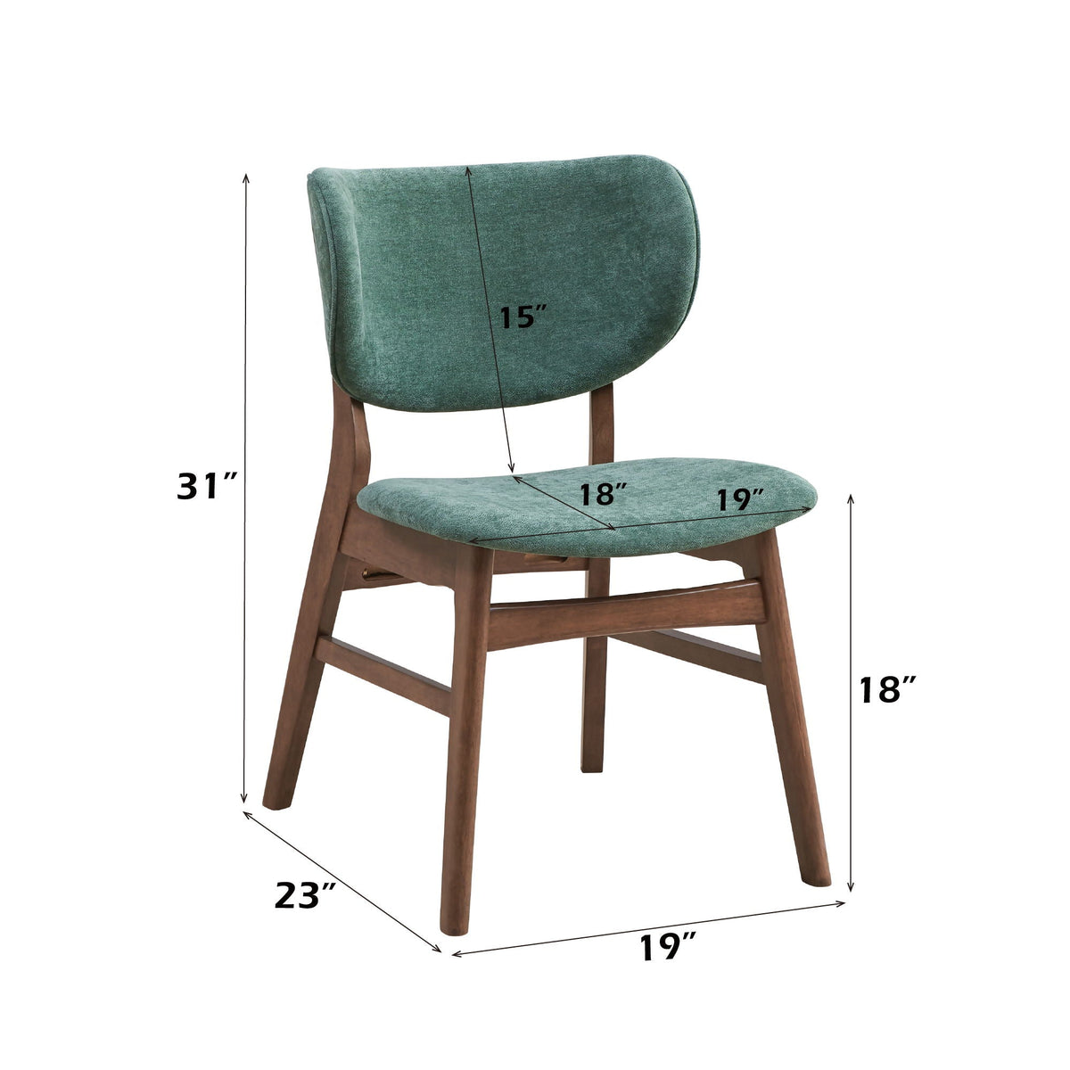 5 Piece Dining Room Set with Upholstered Chairs - Blue or Dark Green