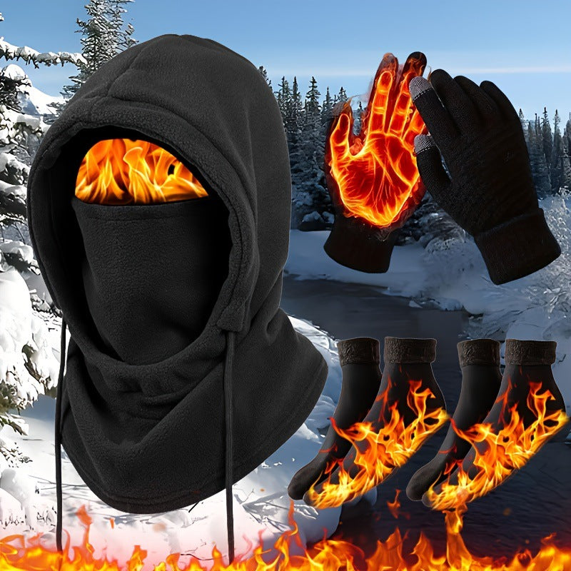 Winter Warm Hat Gloves Socks Set