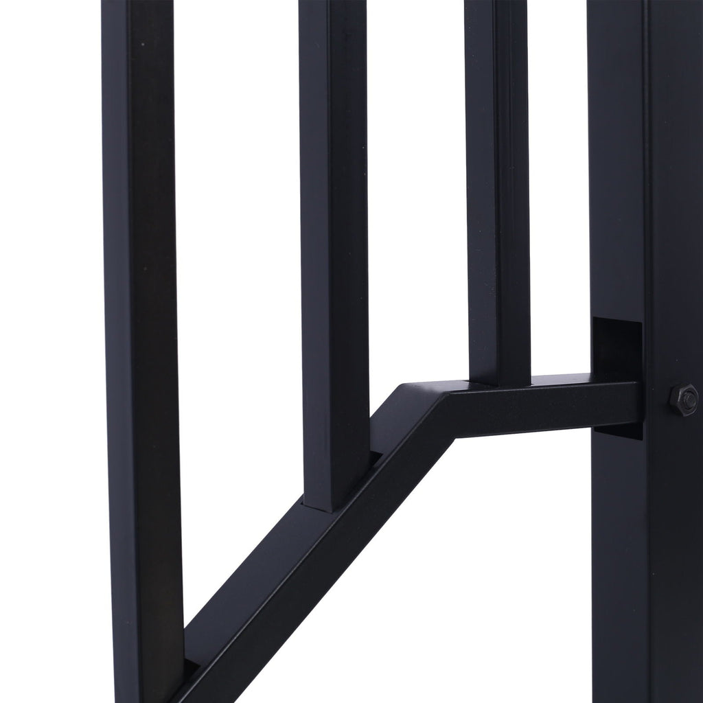Wrought Iron Outdoor Handrail for 2 or 3 Steps with Rustproof Finish - Black