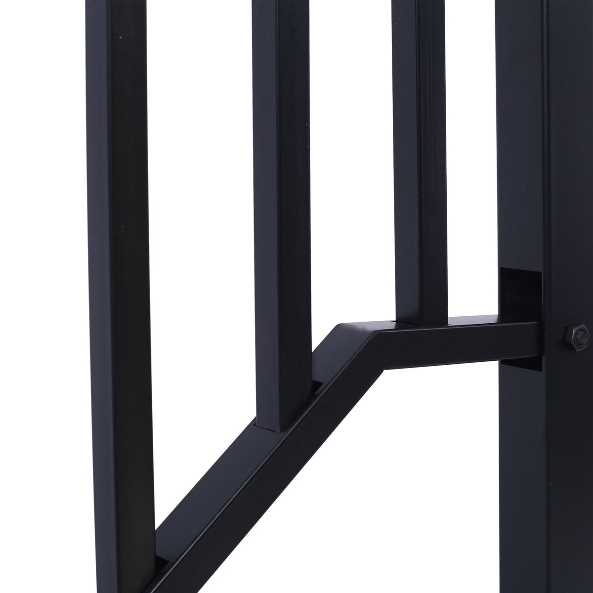 Wrought Iron Outdoor Handrail for 2 or 3 Steps with Rustproof Finish - Black