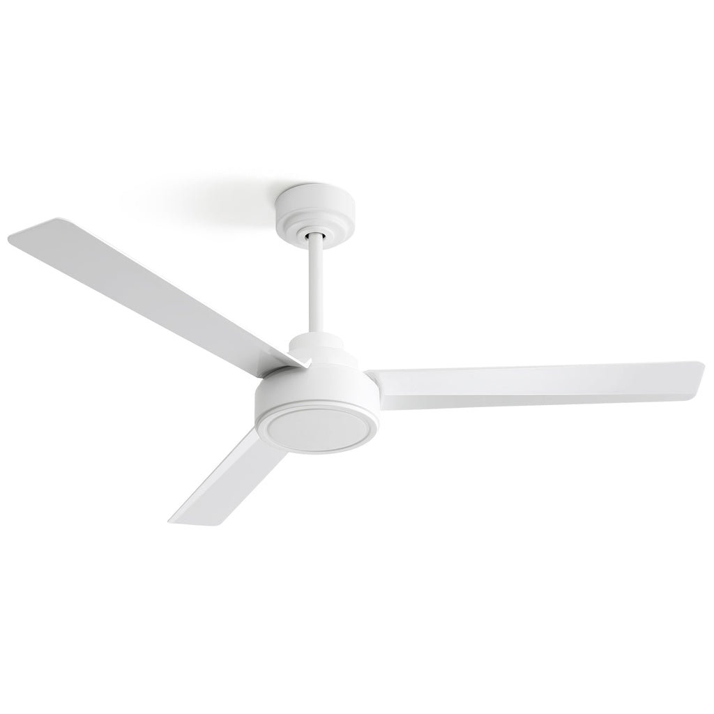 52" Ceiling Fan Without Light with Remote Control and Reversible DC Motor - White