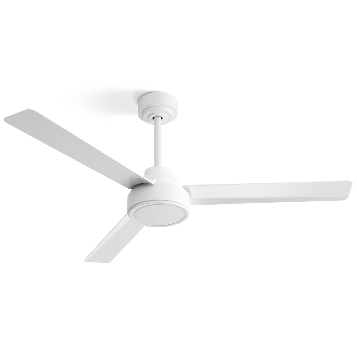 52" Ceiling Fan Without Light with Remote Control and Reversible DC Motor - White