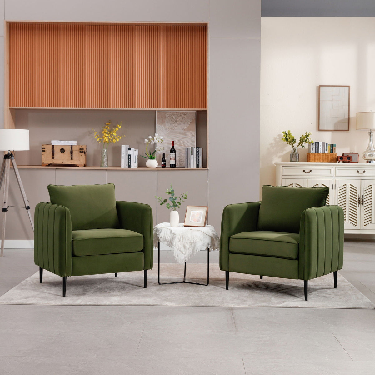 Accent Chair with Removable Pillow - Dark Green or Dark Red