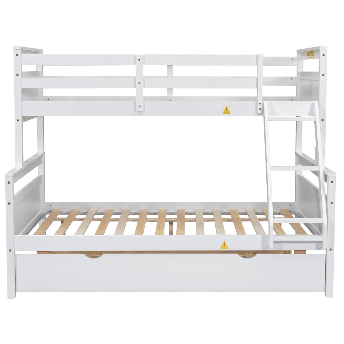 Twin Over Full Bunk Bed with Ladder and Storage Options - White or Dark Gray