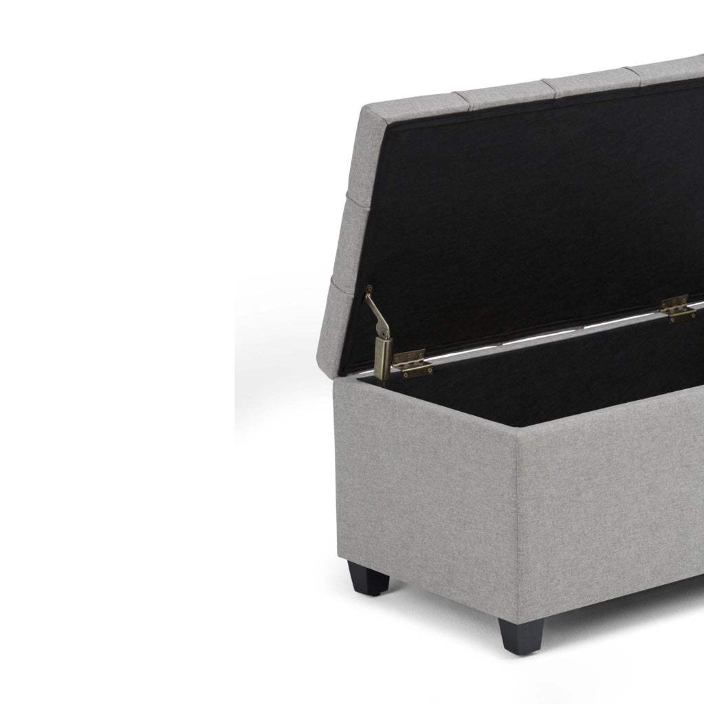 Upholstered Storage Ottoman Bench with Safety Hinge - Multiple Colors