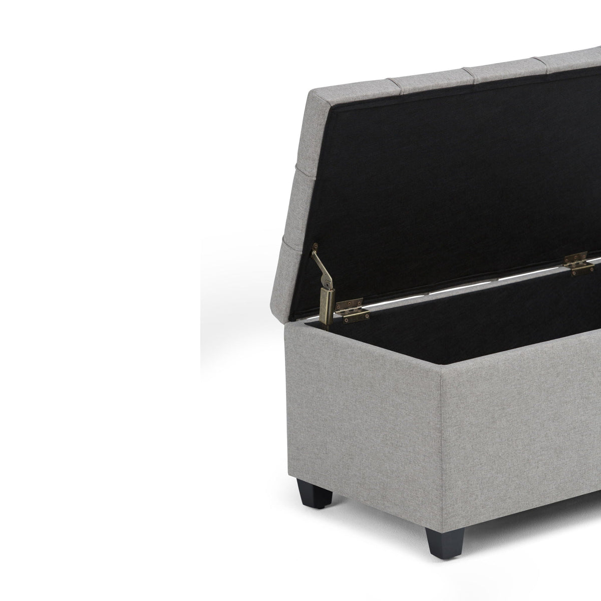 Upholstered Storage Ottoman Bench with Safety Hinge - Multiple Colors