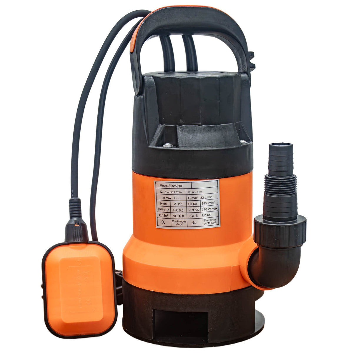 Submersible Pump with Auto Float Switch - Iron & Plastic