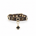 Clover Rhinestone Leather Pet Collar