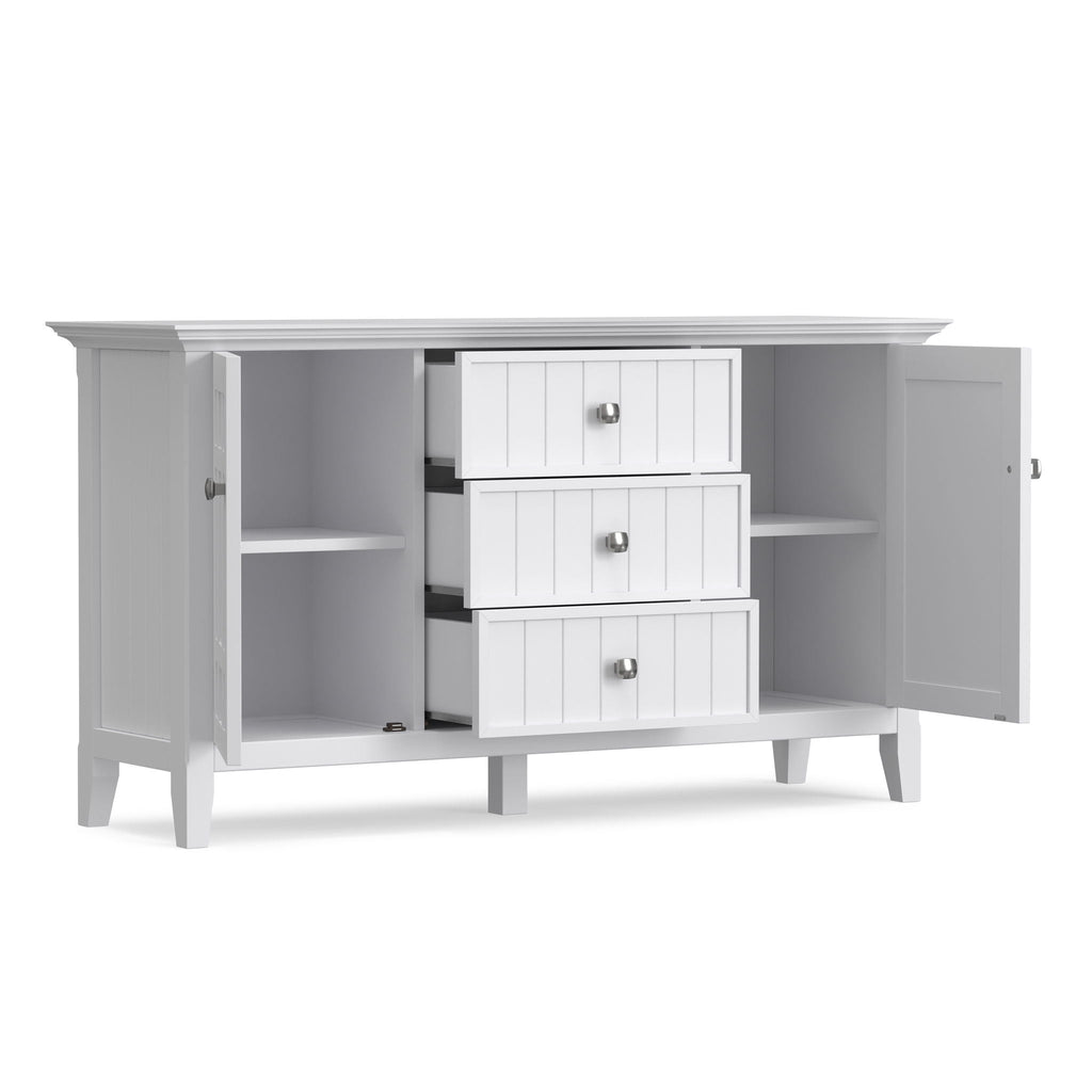 White Sideboard Buffet with Adjustable Storage - 54 in Wide