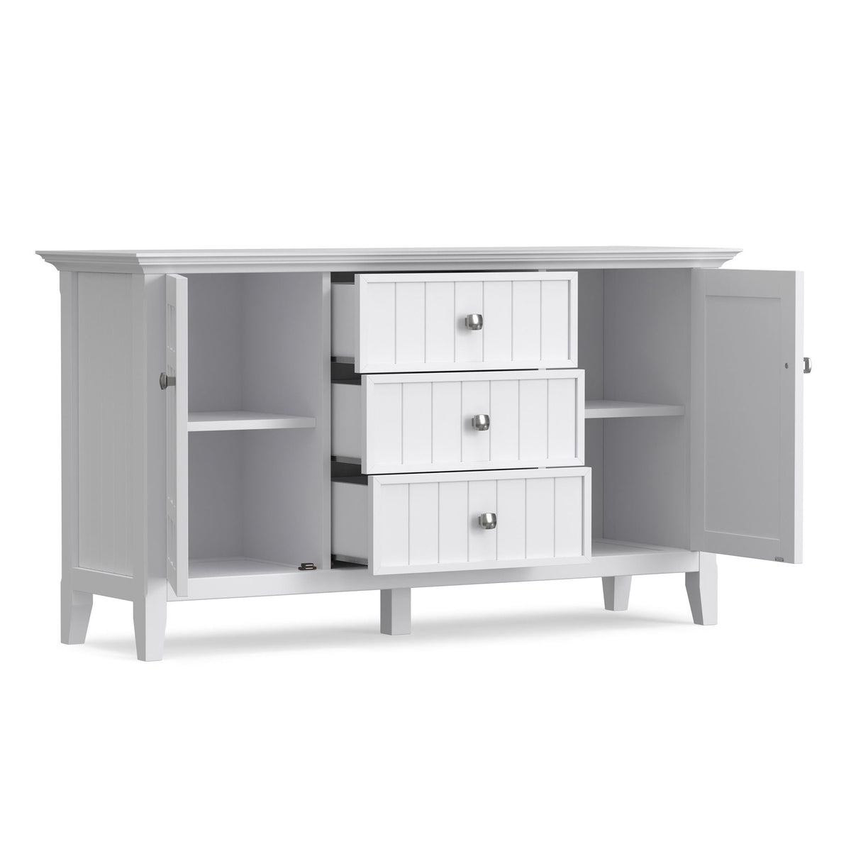 White Sideboard Buffet with Adjustable Storage - 54 in Wide