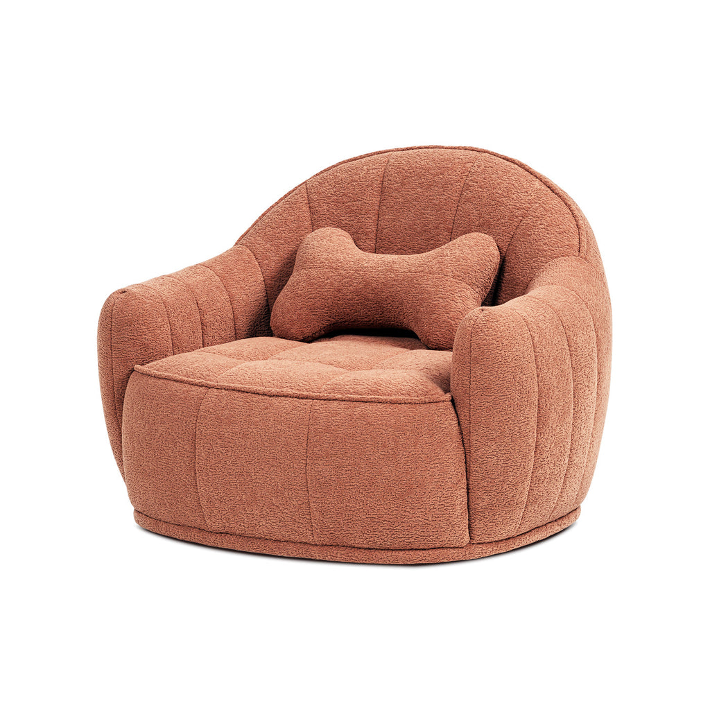 Louie 30.5" Modern Dog Sofa Bed with Bone Pillow - Medium, Spice