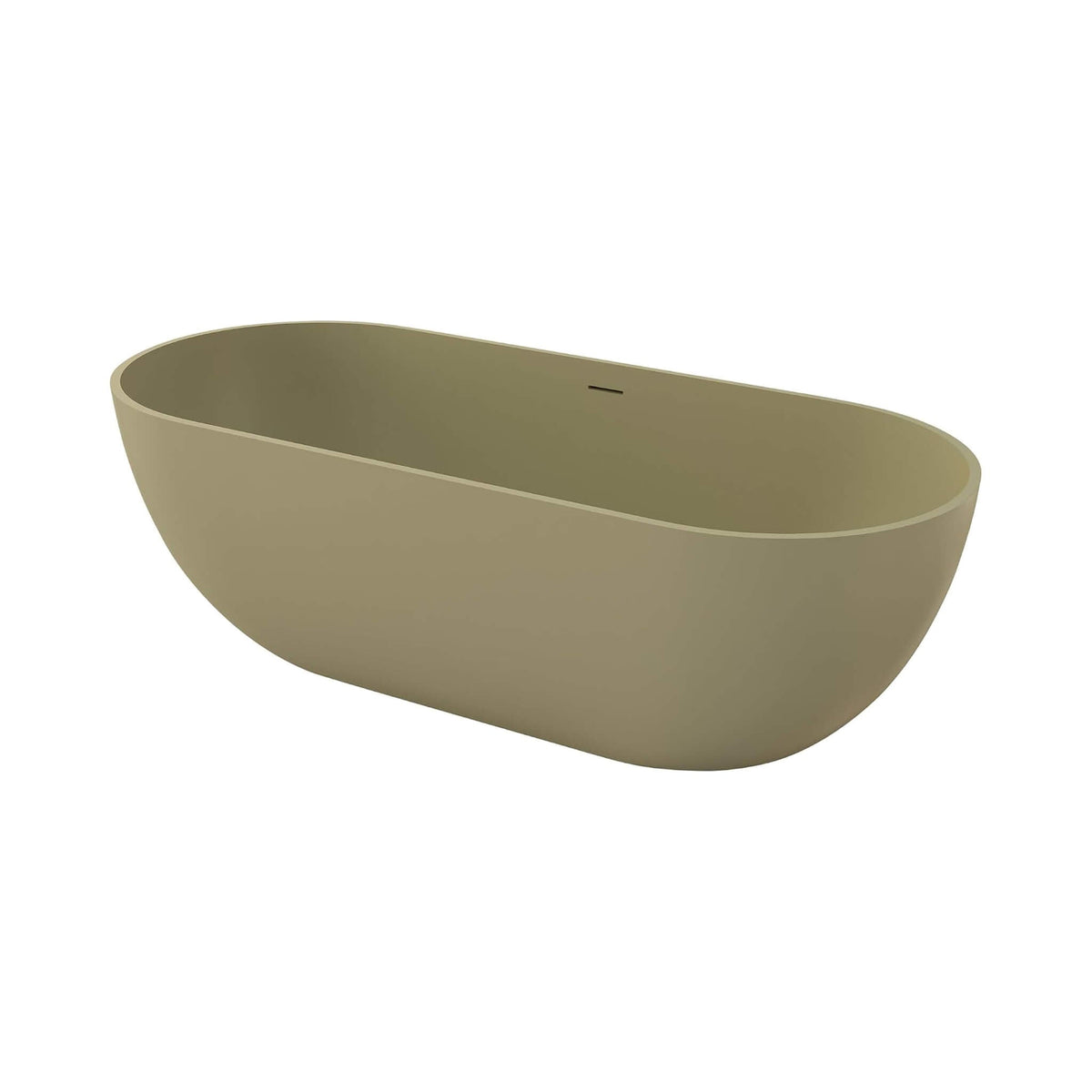[69X30-Inch] Freestanding Oval Stone Resin Soaking Tub With Overflow Drain (SAK35786)