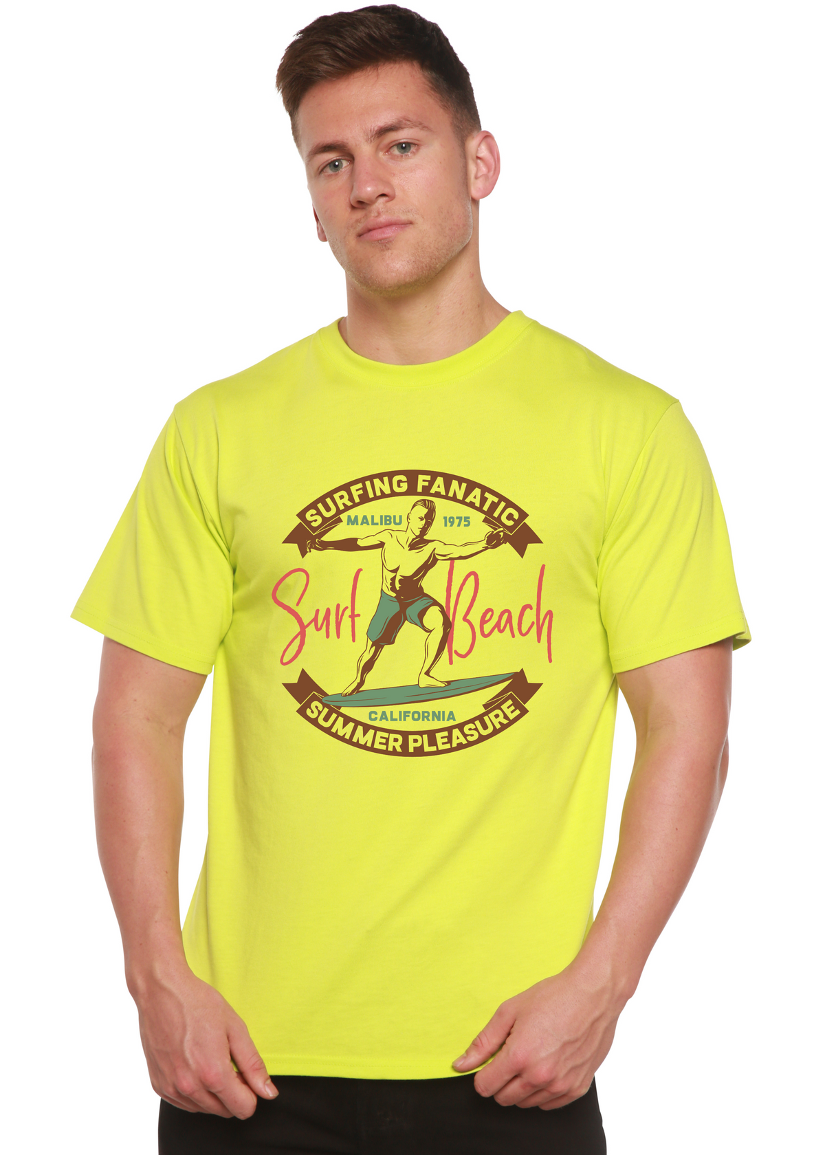 Surf Beach Men's Bamboo Viscose/Organic Cotton Short Sleeve Graphic T-Shirt