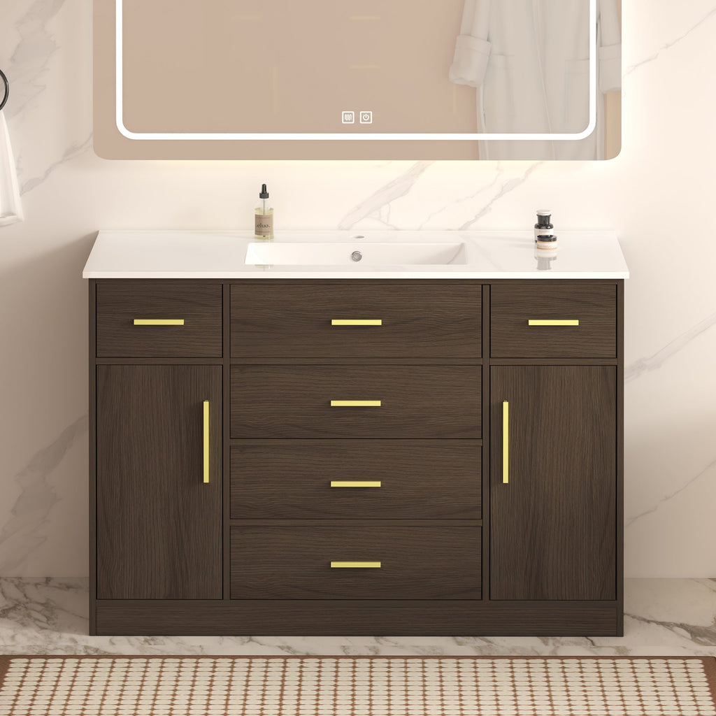 48" Dark Brown Bathroom Vanity