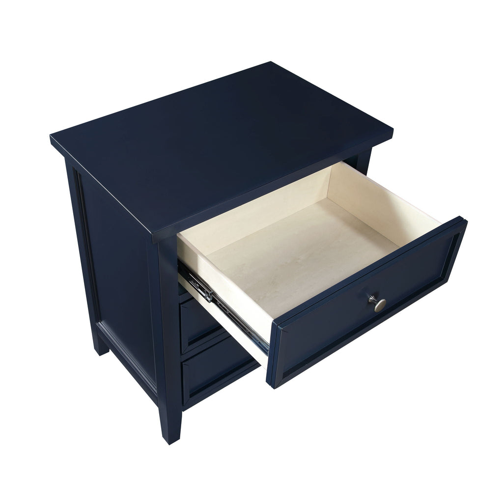 3 Drawer Nightstand with Metal Glides - White, Blue, Dark Green