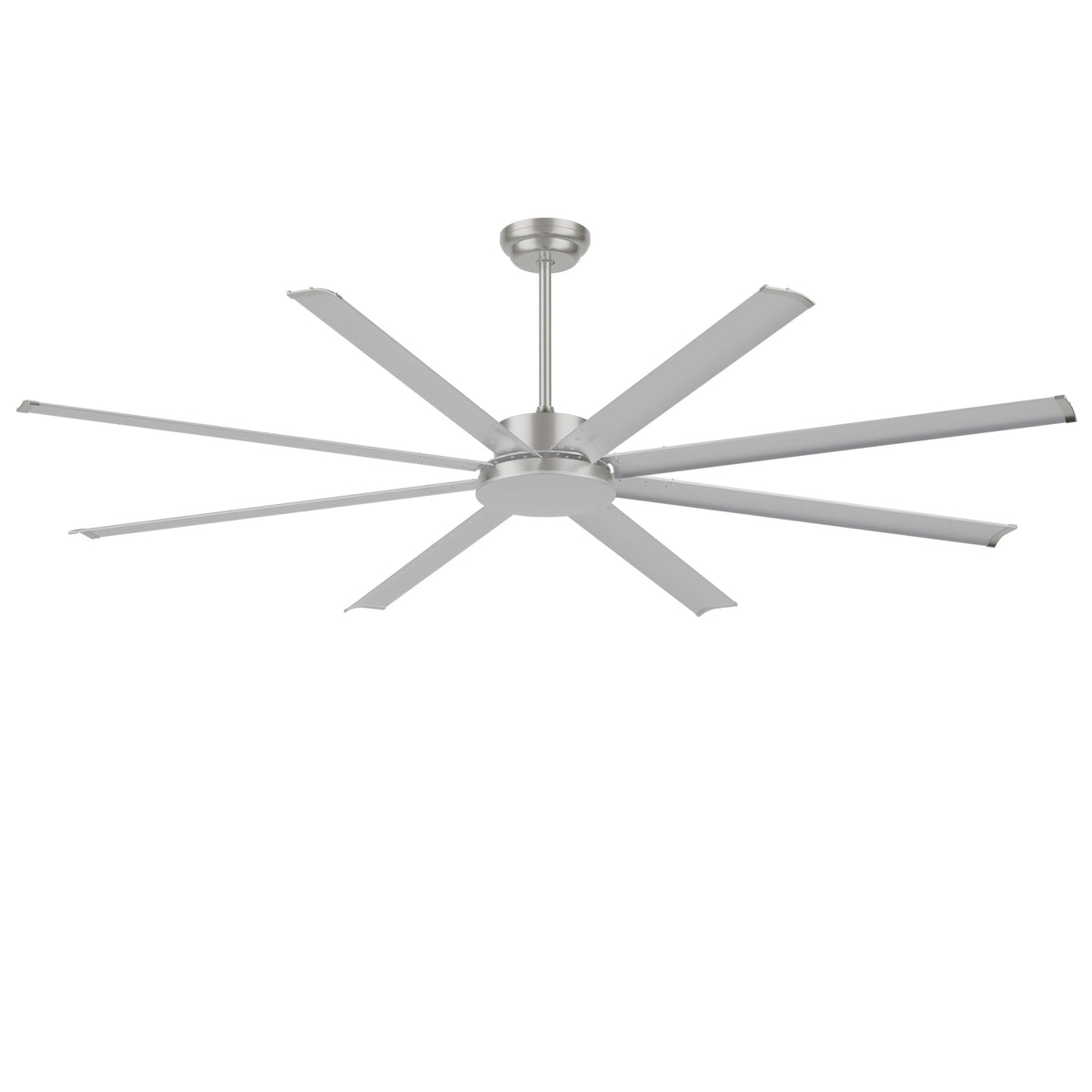 72 Inch Industrial Ceiling Fan with Light and Remote Control - Aluminum