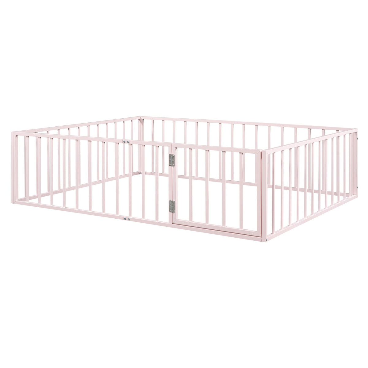 Metal Floor Bed Frame With Fence And Door