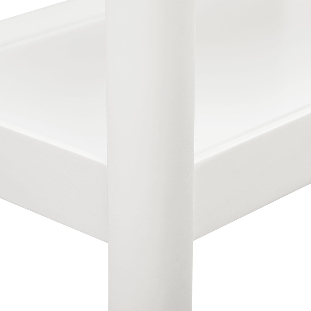 Solid Wood Nightstand with 2 Shelves - Black or White