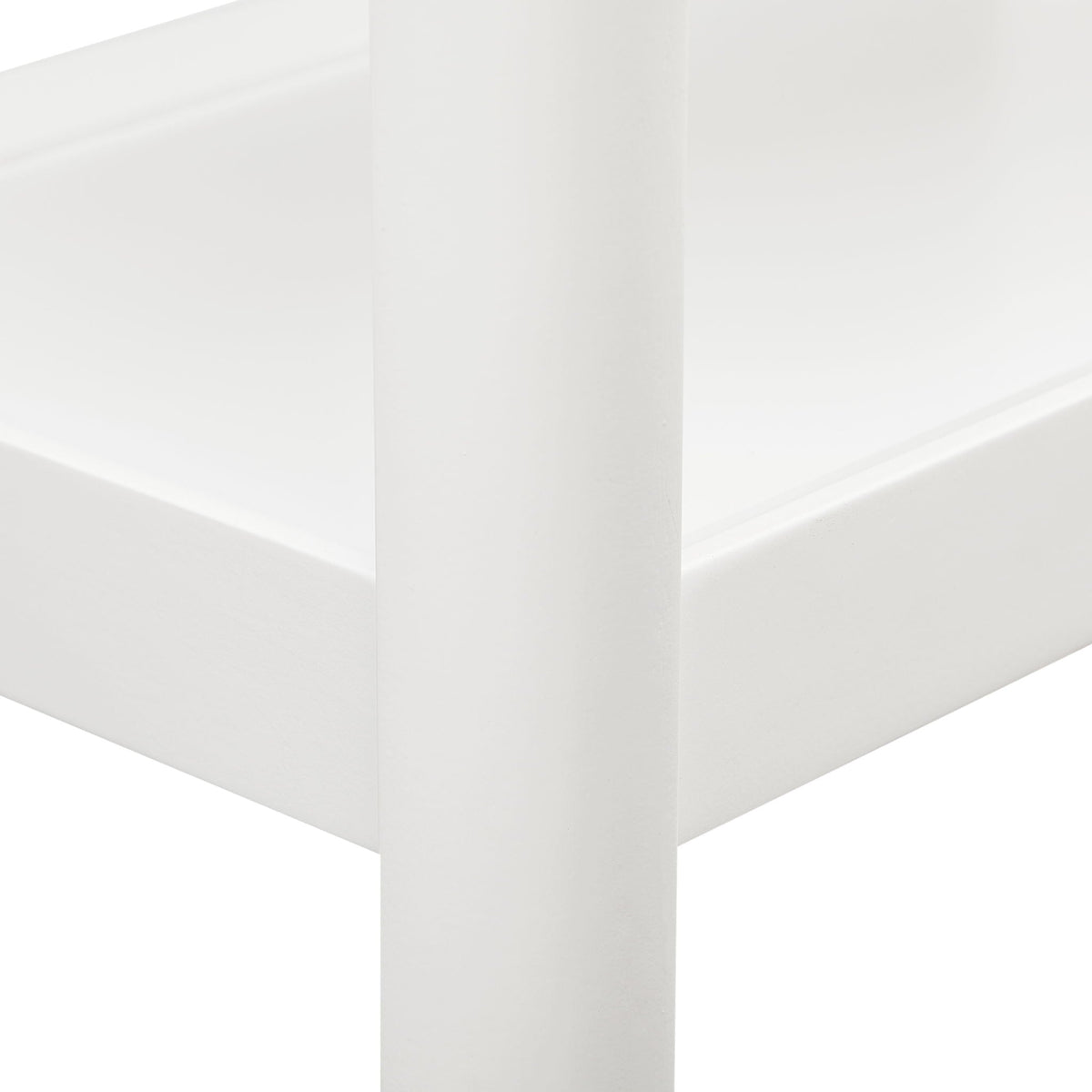 Solid Wood Nightstand with 2 Shelves - Black or White