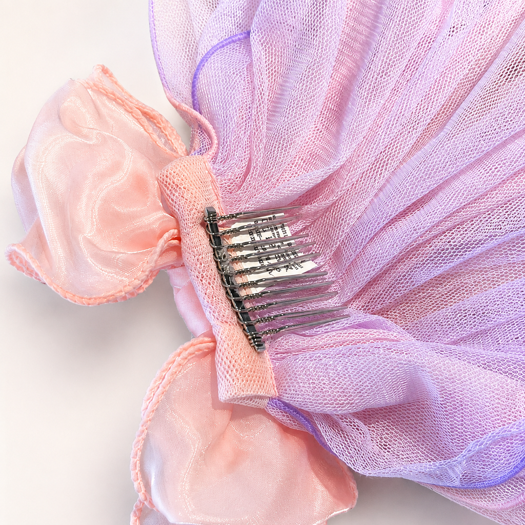 White Tulle Pet Veil Hair Clip