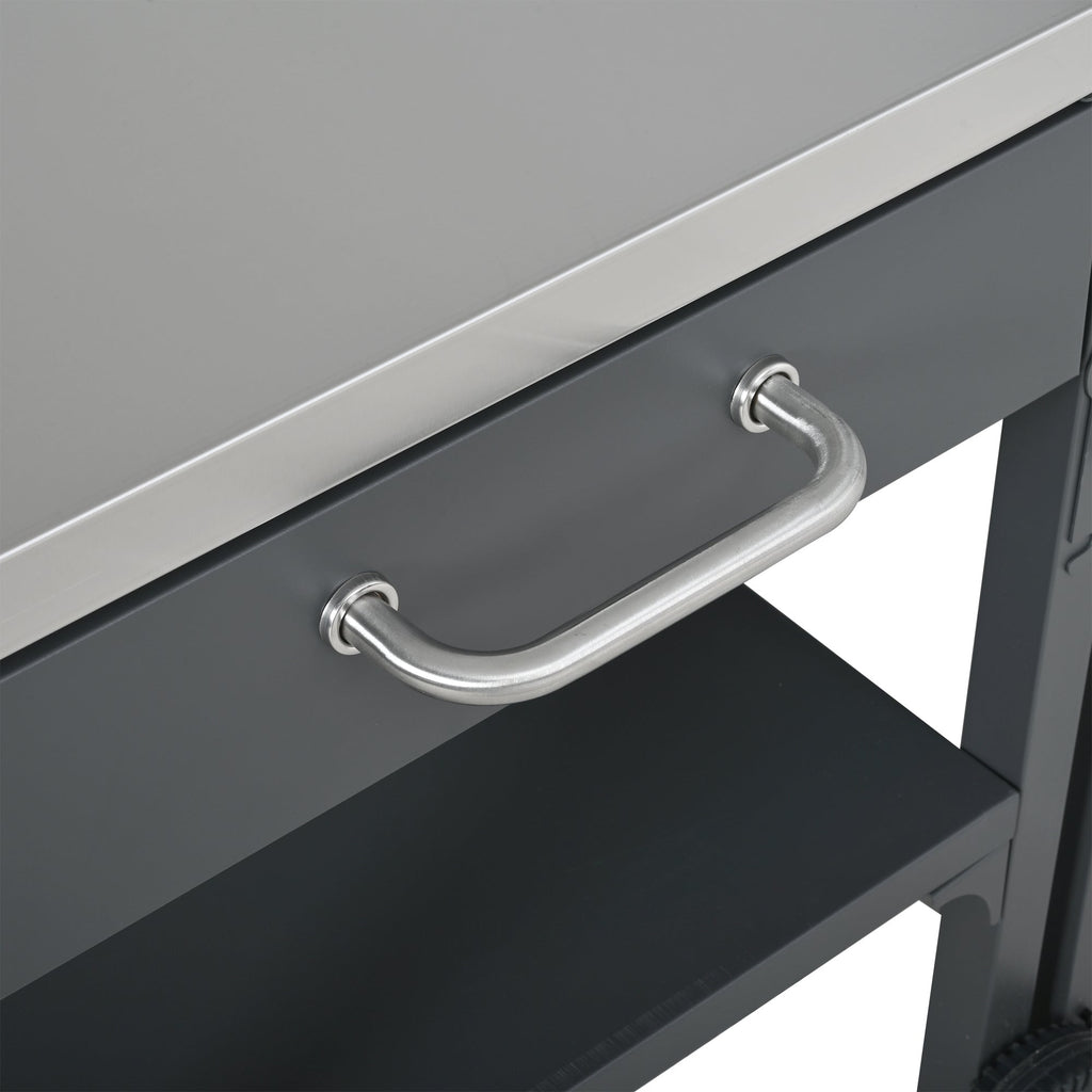 Outdoor Kitchen Cart Foldable Prep Station with Storage - Gray