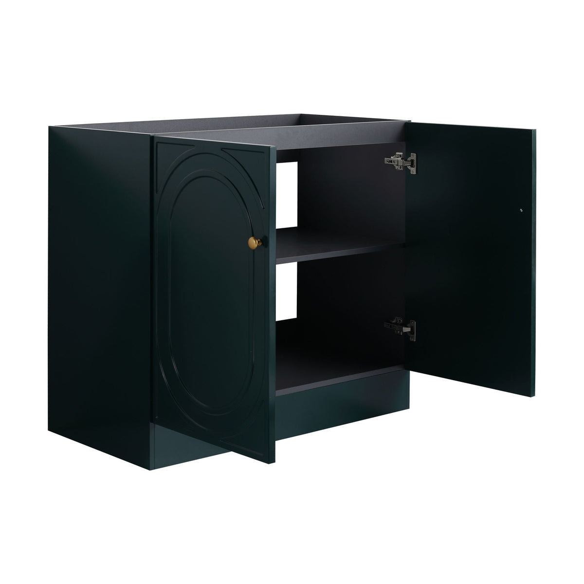 Modern Freestanding Bathroom Vanity with Soft Close Cabinet Doors - Pearl Silver, White, or Dark Green
