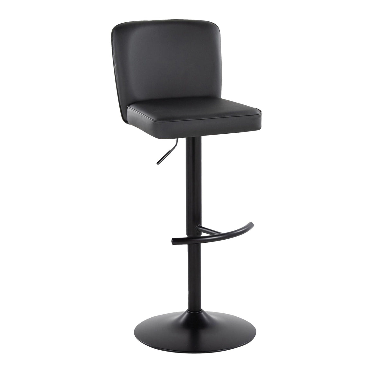 Contemporary Adjustable Barstool Set with Swivel and Rounded T Footrest - Black, White, Beige