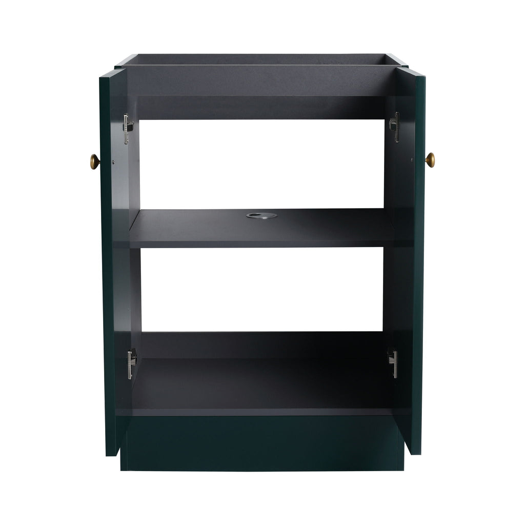 Modern Freestanding Bathroom Vanity with Soft Close Cabinet Doors - Pearl Silver, White, or Dark Green