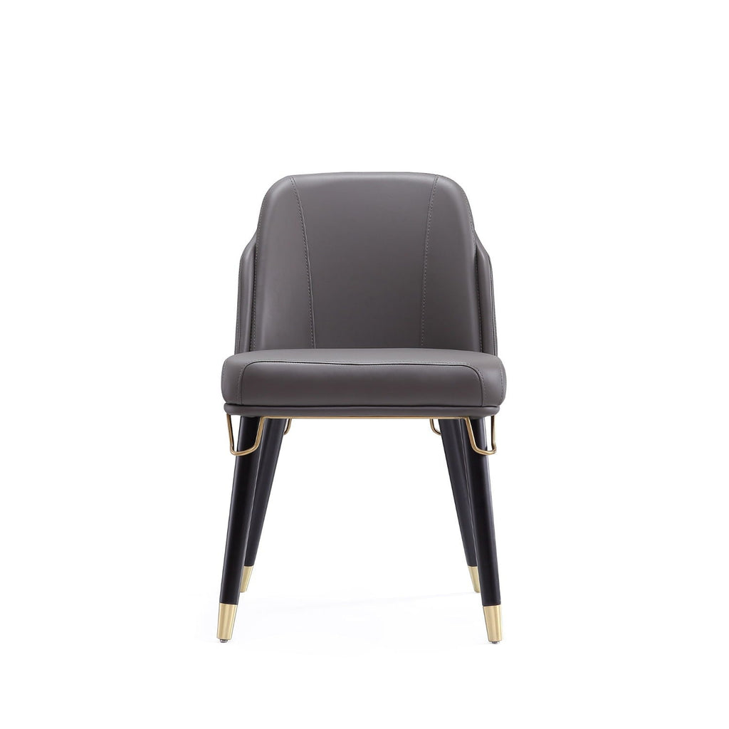 Estelle Dining Chair with Metal Accents – Dark Gray or Beige