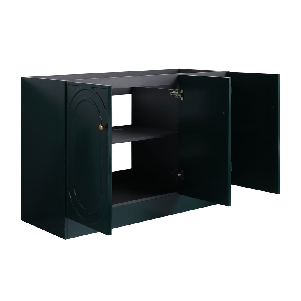 Modern Freestanding Bathroom Vanity with Soft Close Cabinet Doors - Pearl Silver, White, or Dark Green