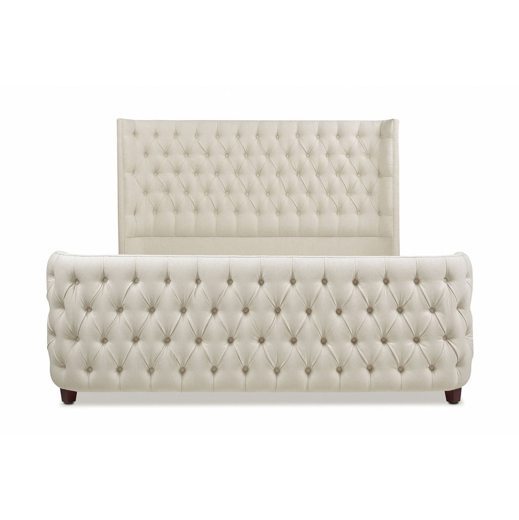 Tufted Panel Bed with Wingback Headboard and Footboard - Multiple Colors