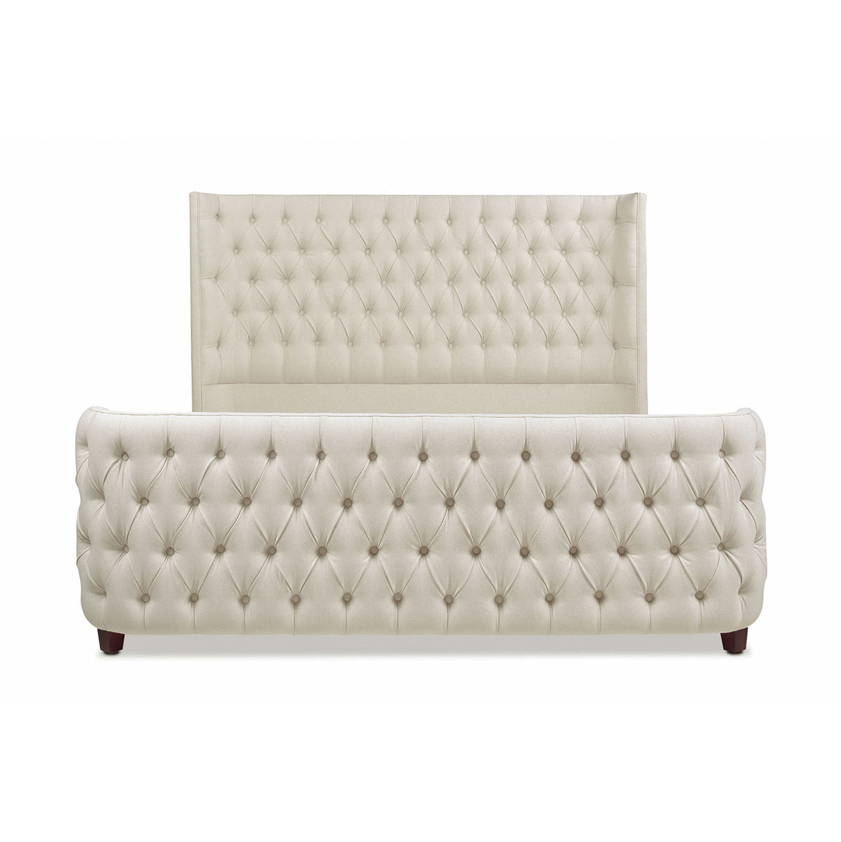 Tufted Panel Bed with Wingback Headboard and Footboard - Multiple Colors