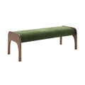 Modern Upholstered Long Bench with Plush Cushion - Beige or Dark Green