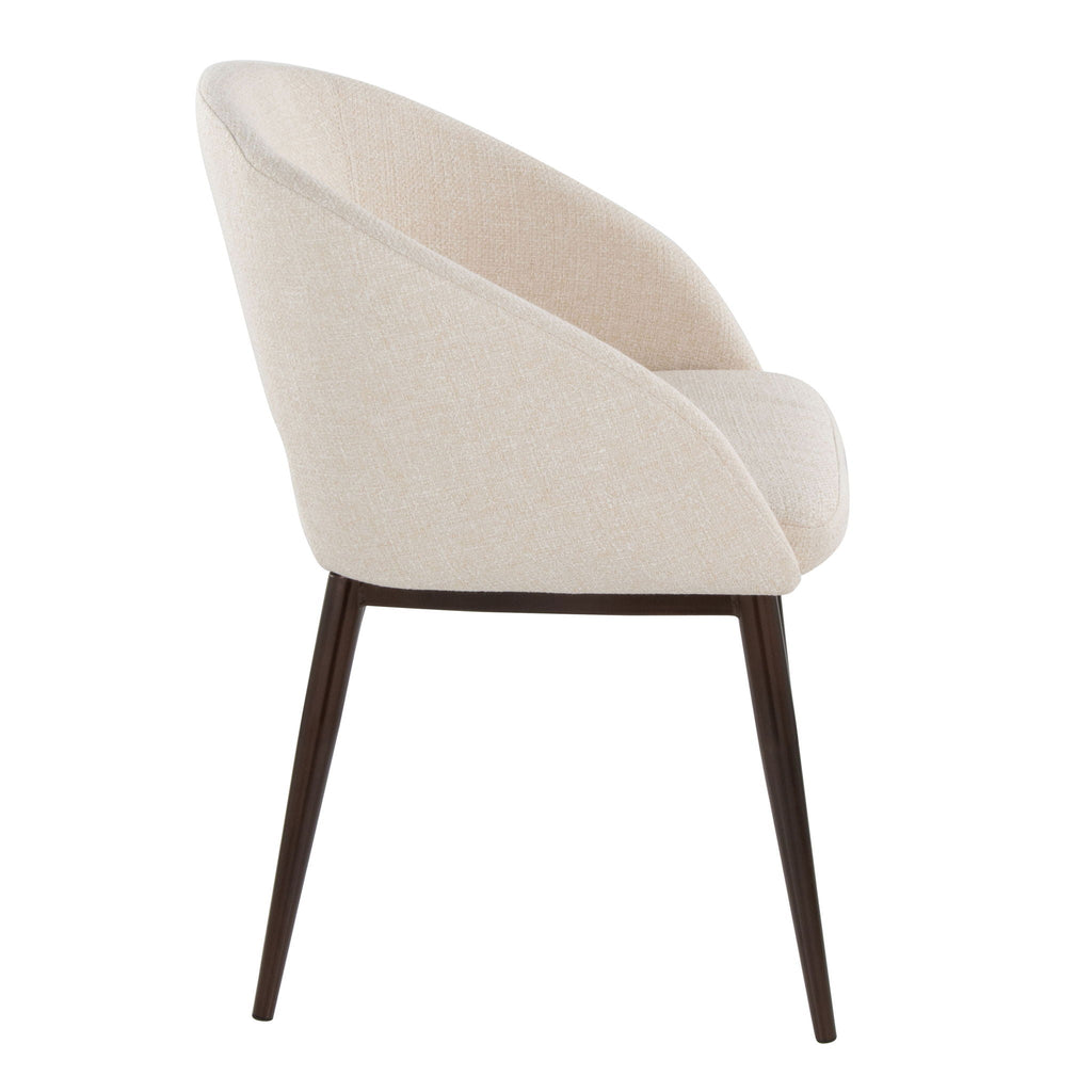 Contemporary Arm Chair with Cut-Out Backrest - White or Beige