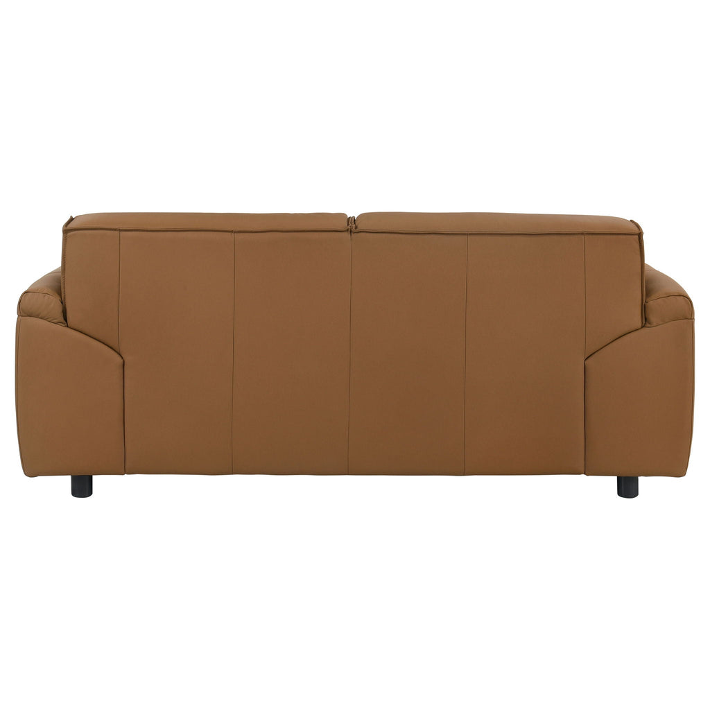 Buxton Top Grain Leather Upholstered Loveseat Orange